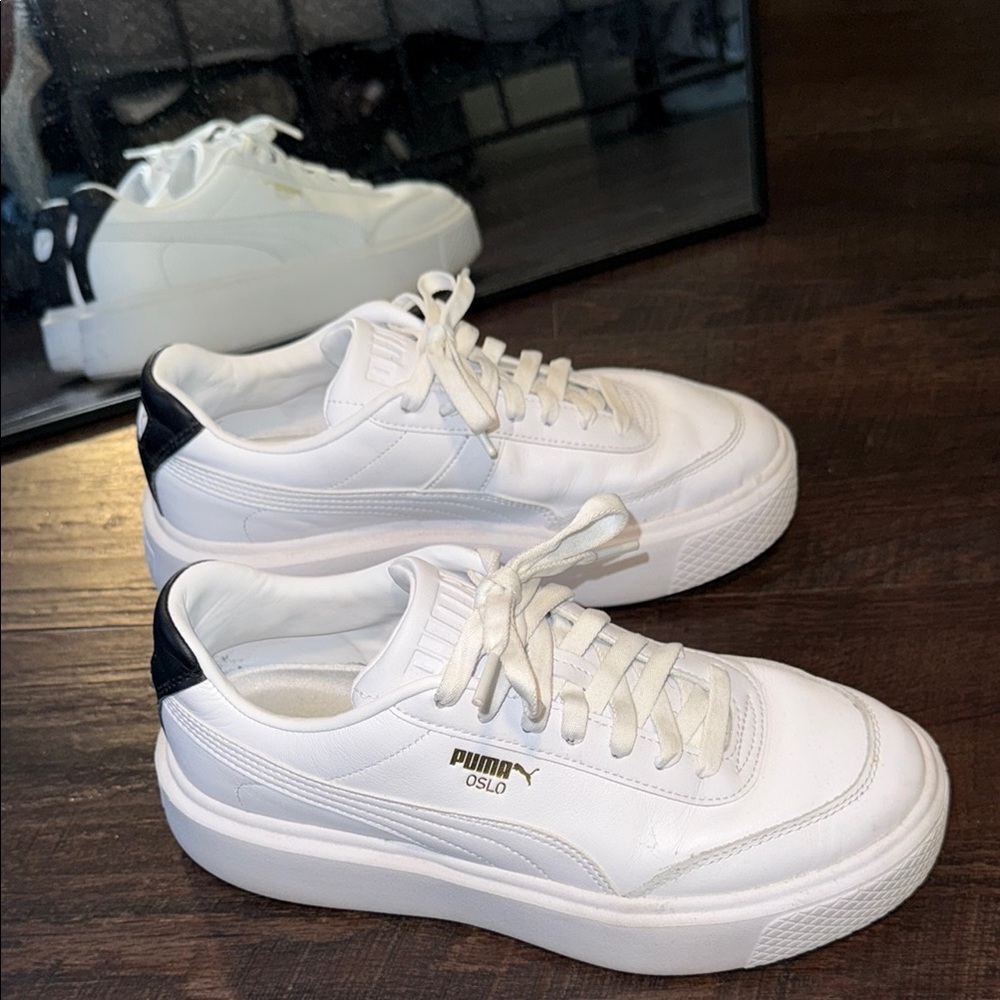 Puma Oslo White and Black Sneakers